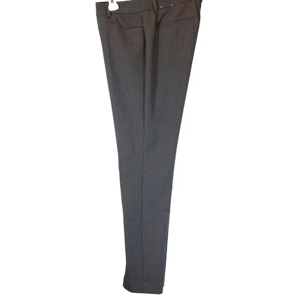 Express Columnist Slim Mid Rise Stretch Pants Size 12 Gray Stripes Work Trousers - Picture 3 of 10